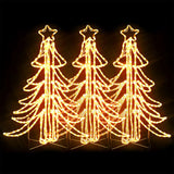 Vidaxl Christmas Figure Tree 3 ks skládací s LED 87x87x93 cm teplá bílá