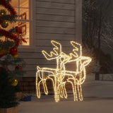 VidaXL Christmas figure reindeer 2 pcs 76x42x87 cm warm white