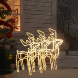 VidaXL Christmas figure reindeer 3 pcs 76x42x87 cm warm white