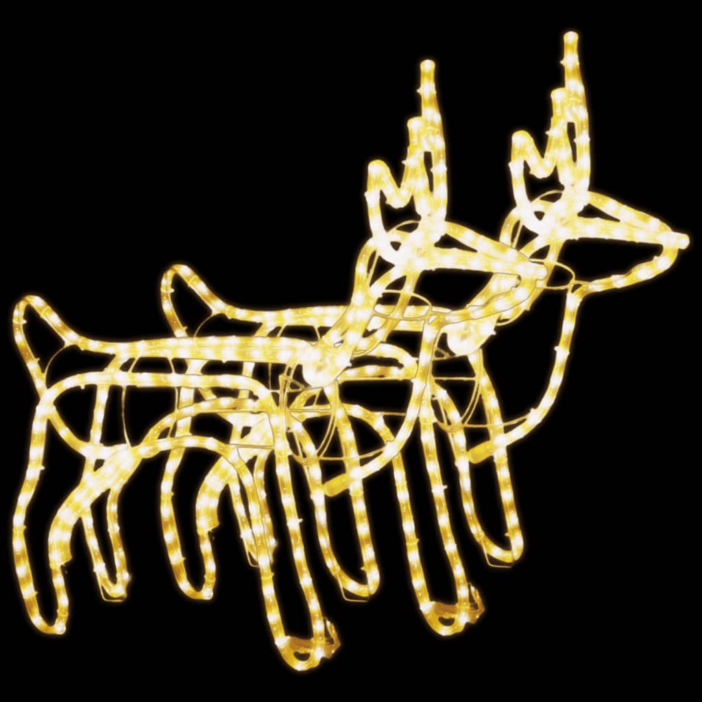 VidaXL Christmas figure reindeer 2 pcs 60x30x60 cm warm white