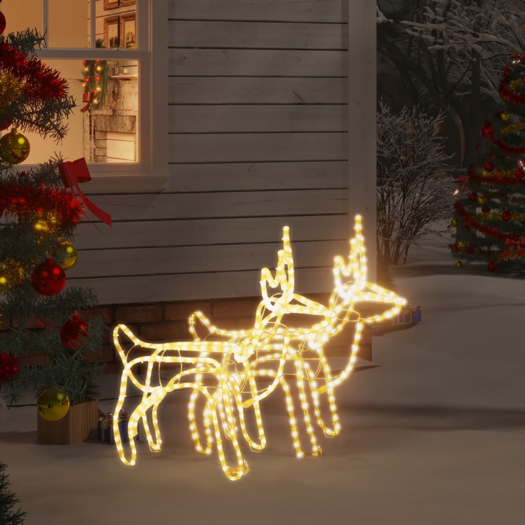 VidaXL Christmas figure reindeer 2 pcs 60x30x60 cm warm white