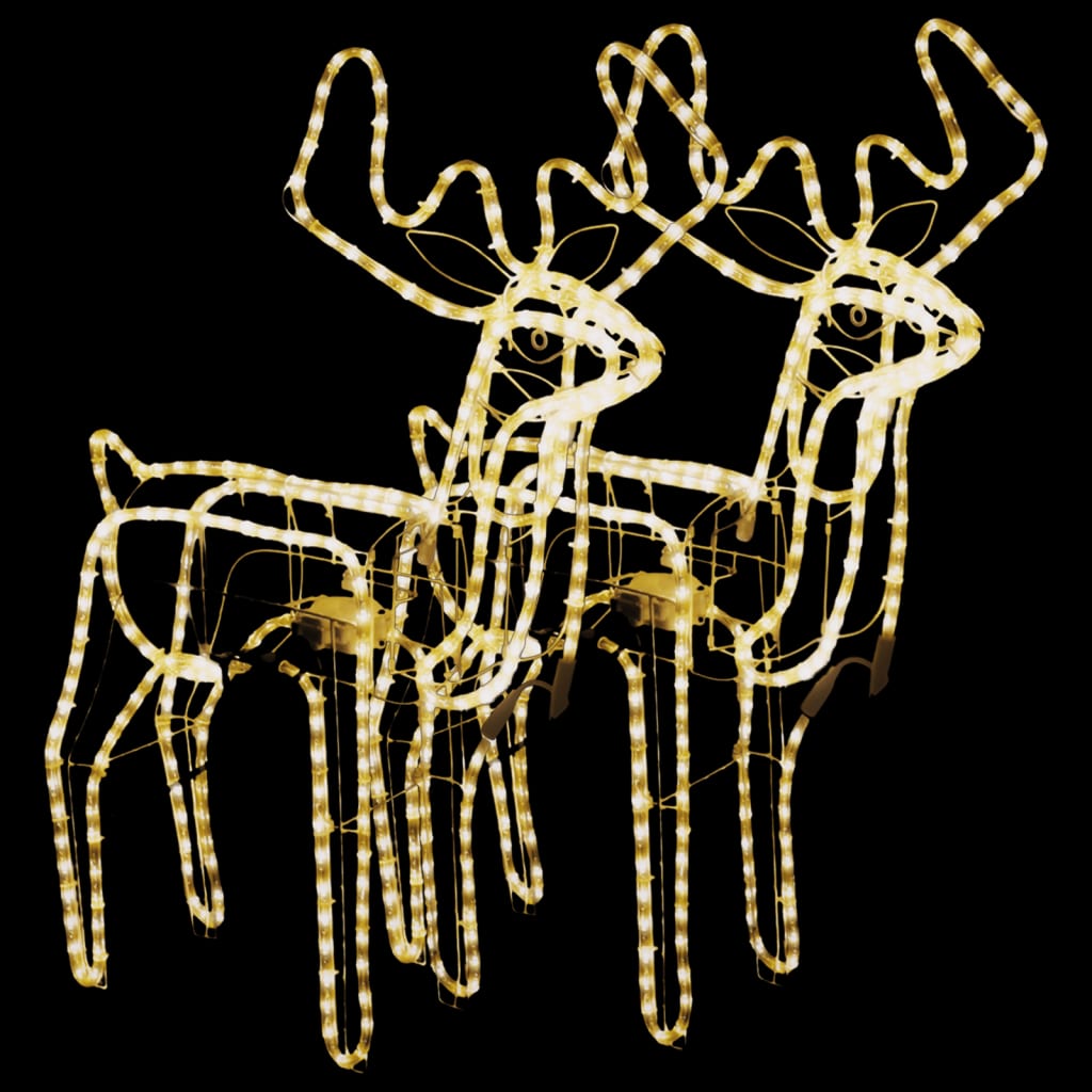 VidaXL Christmas figure reindeer with moving head 2 pcs warm white