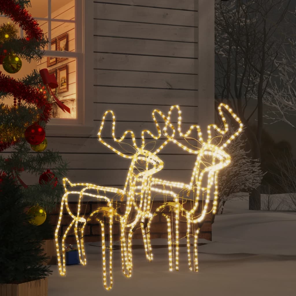 VidaXL Christmas figure reindeer with moving head 2 pcs warm white