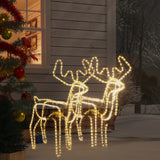 VidaXL Christmas figure reindeer with moving head 2 pcs warm white