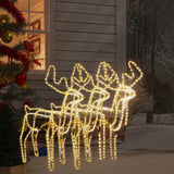 VidaXL Christmas figure reindeer with moving head 3 pcs warm white