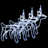 VidaXL Christmas figure reindeer 3 pcs 60x30x60 cm cold white