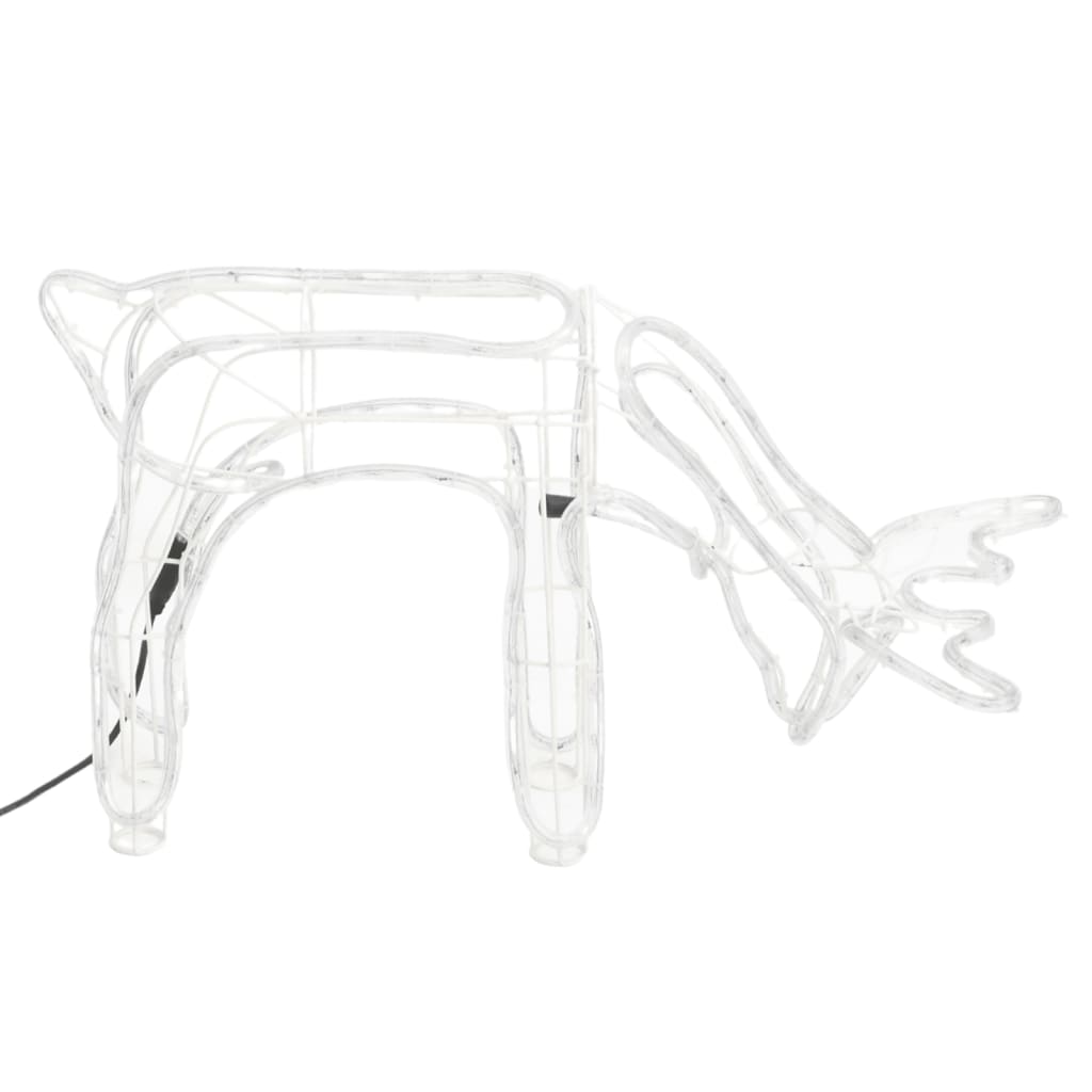 VidaXL Luces navideñas reno 2 uds 73x31x45 cm blanco frío