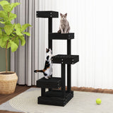 Móveis de gato vidaxl 45.5x49x103 cm de madeira de pinheiro sólido preto