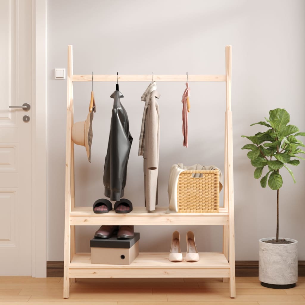 Vidaxl tøjstativ 100x45,5x150 cm solid fyrretræ