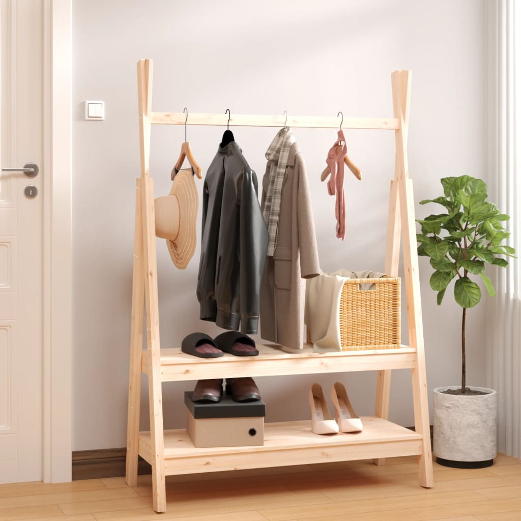 Vidaxl tøjstativ 100x45,5x150 cm solid fyrretræ