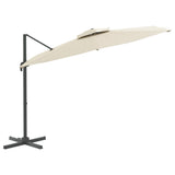 Parasol flottant vidaxl avec toit double 400x300 cm blanc
