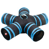 VidaXL Cat tunnel 5-fold 25 cm polyester black and blue