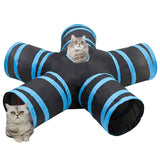 VidaXL Cat tunnel 5-fold 25 cm polyester black and blue