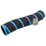 VidaXL Cat tunnel S-shape 122 cm polyester black and blue