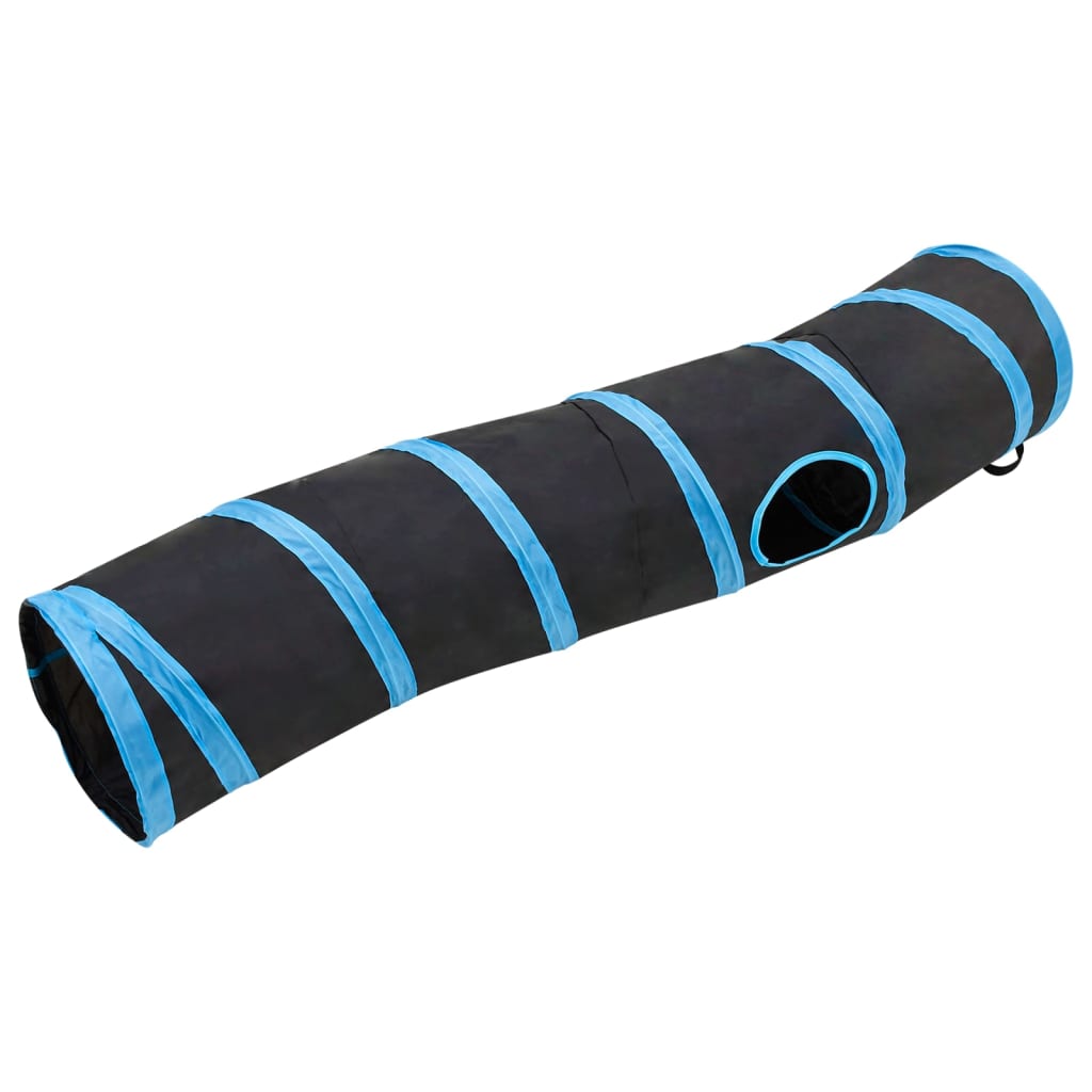 VidaXL Cat tunnel S-shape 122 cm polyester black and blue