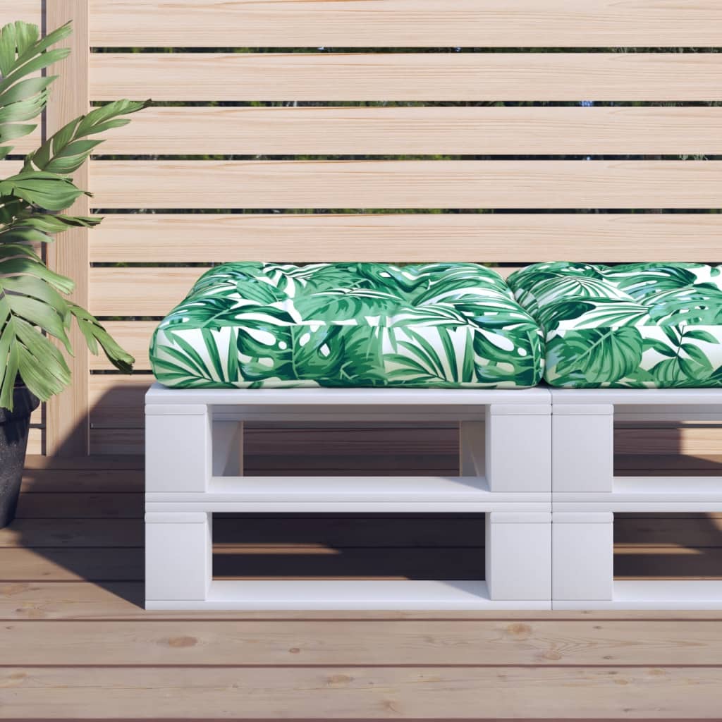 Vidaxl Pallet cushion leaf pattern 50x50x12 cm fabric