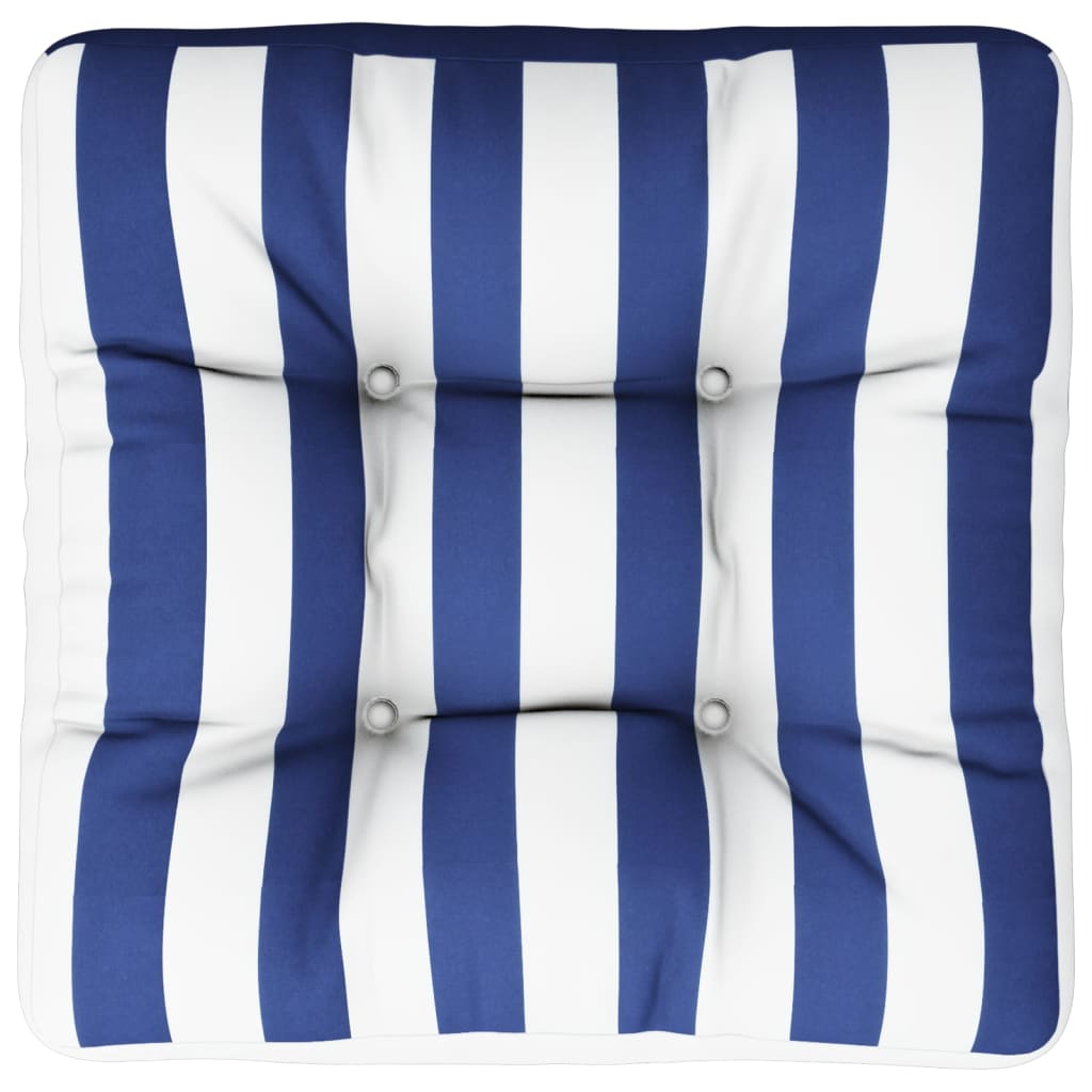 Vidaxl Pallet cushion striped 50x50x12 cm Fabric blue and white