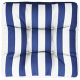 Vidaxl Pallet cushion striped 50x50x12 cm Fabric blue and white