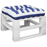 Vidaxl Pallet cushion striped 50x50x12 cm Fabric blue and white