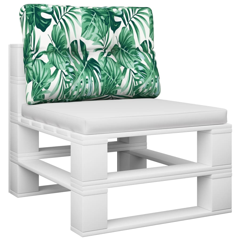 Coussin de palette vidaxl 60x40x12 cm motif de feuille de tissu