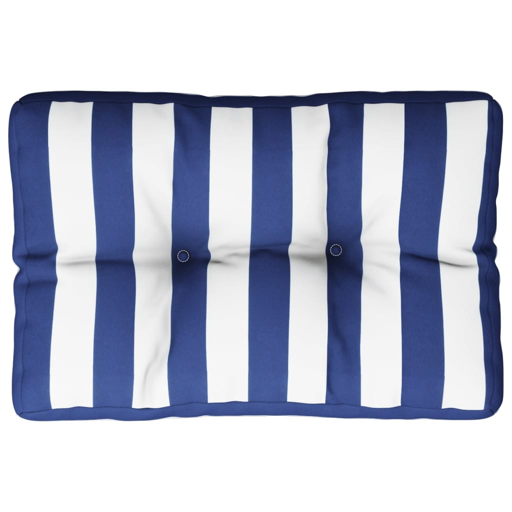 Vidaxl Pallet Cuscino a strisce 60x40x12 cm tessuto blu e bianco