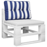 Vidaxl Pallet Cuscino a strisce 60x40x12 cm tessuto blu e bianco