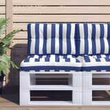 Vidaxl Pallet Cuscino a strisce 60x40x12 cm tessuto blu e bianco