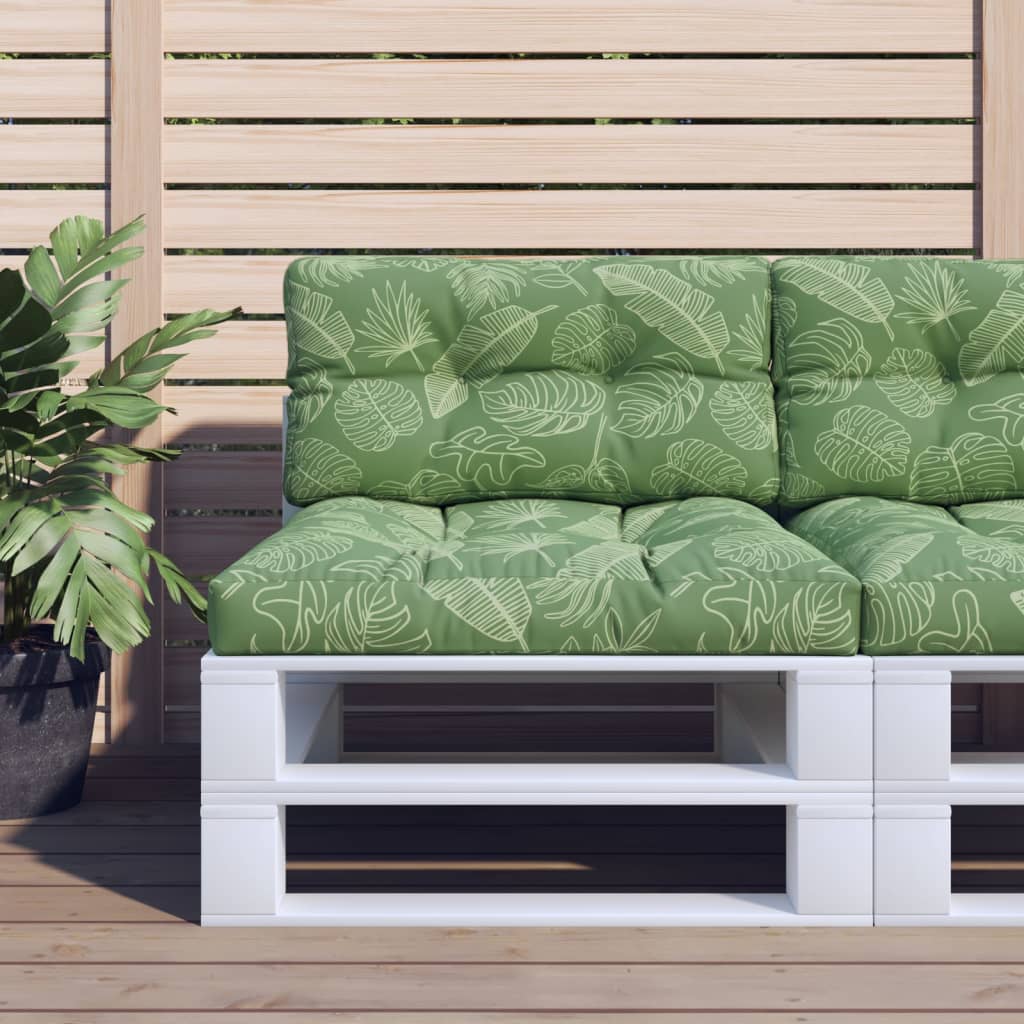 Vidaxl Pallet cushion leaf pattern 70x40x12 cm fabric