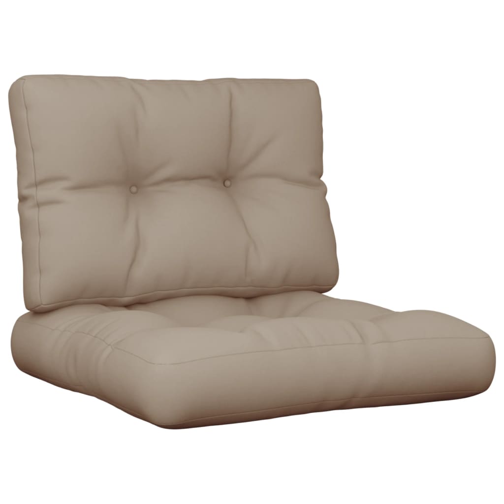 Cuscini da pallet Vidaxl 2 St tessuto taupe