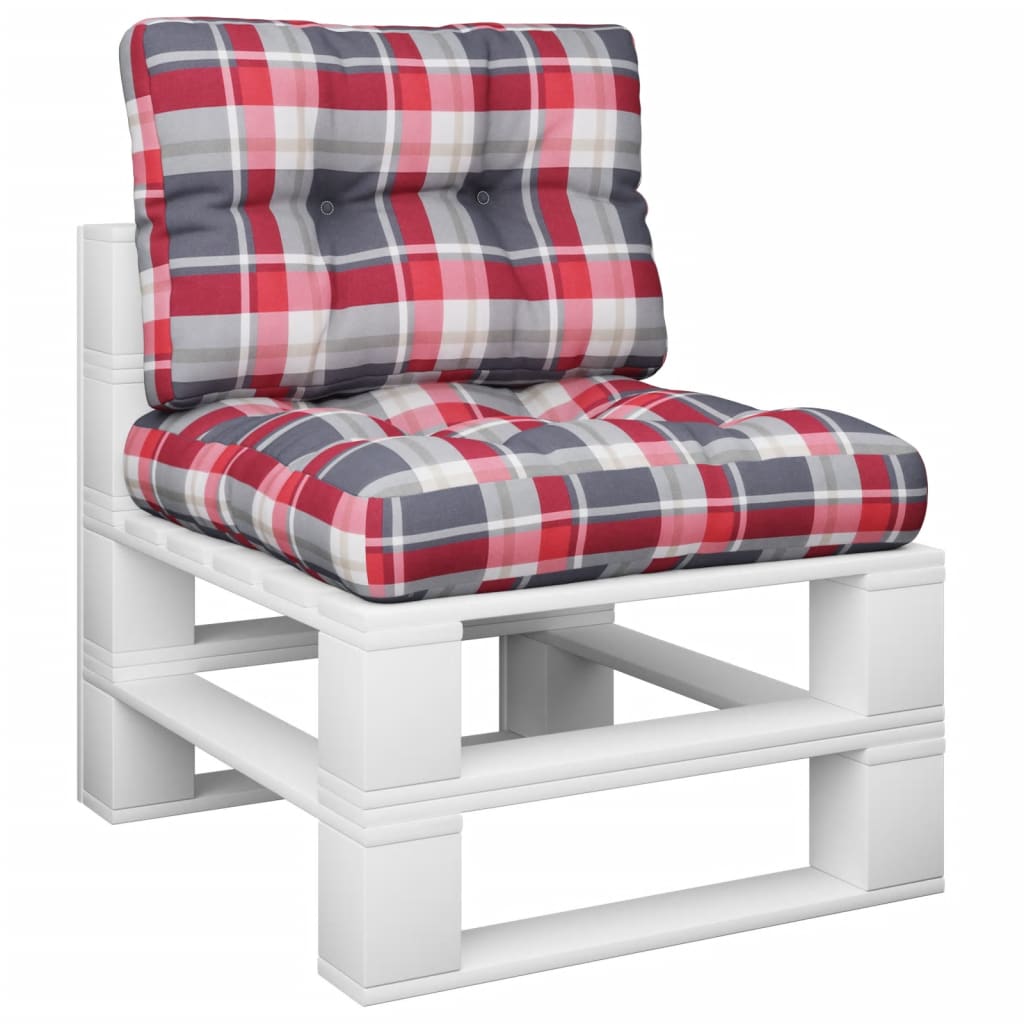 Vidaxl Pallet cushions 2 st fabric diamond pattern red
