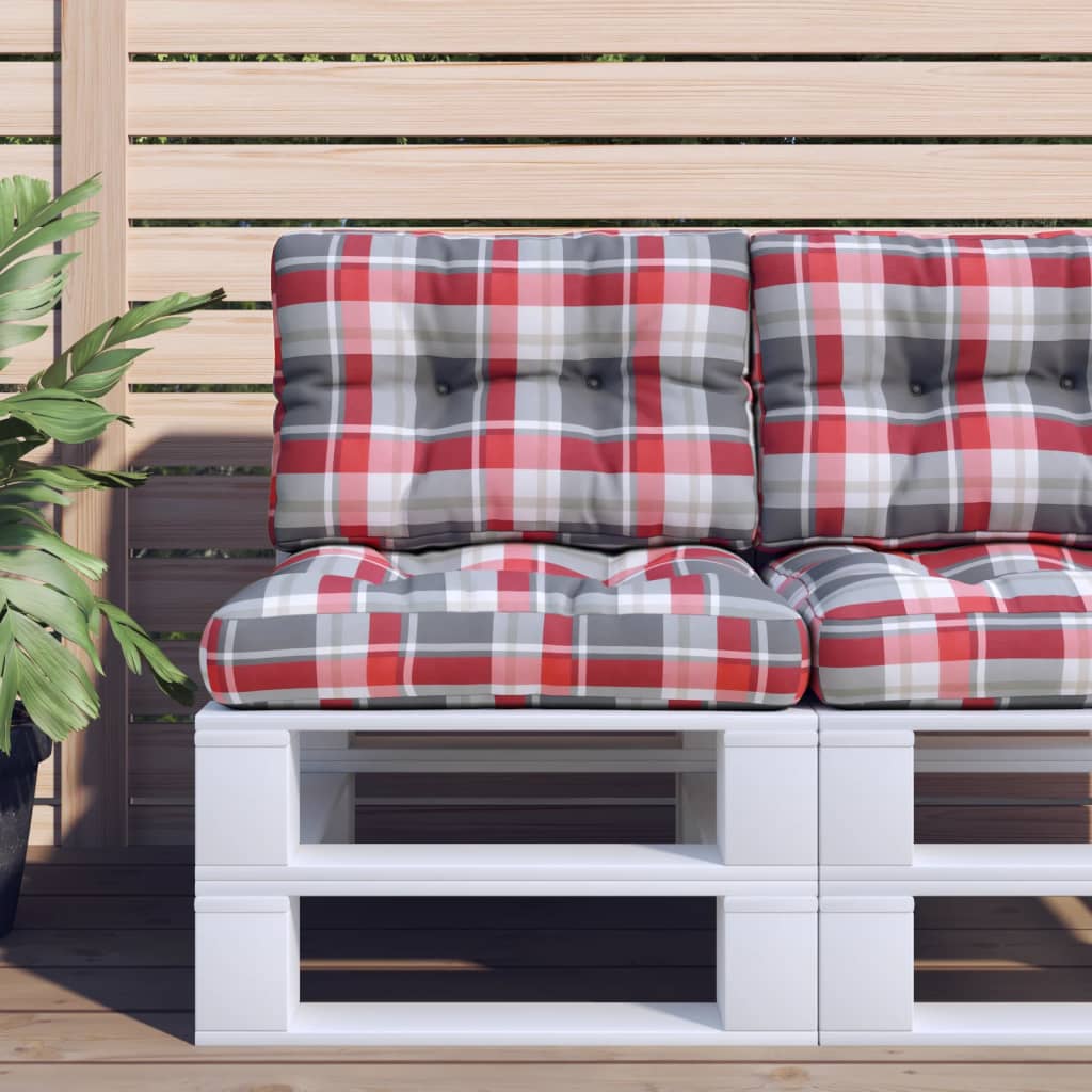 Vidaxl Pallet cushions 2 st fabric diamond pattern red