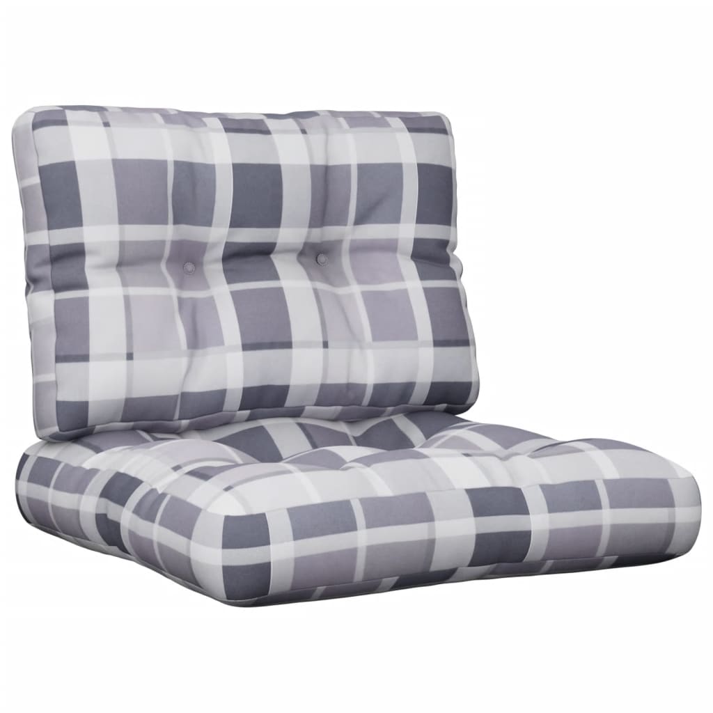 Vidaxl Pallet cushions 2 stedcase pattern Fabric gray