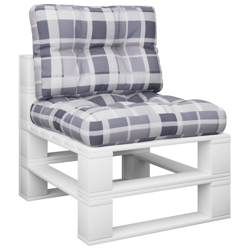 Vidaxl Pallet cushions 2 stedcase pattern Fabric gray