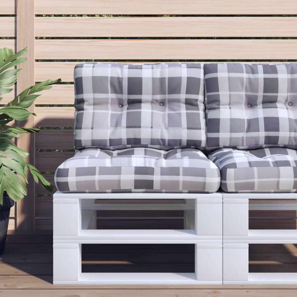 Vidaxl Pallet cushions 2 stedcase pattern Fabric gray