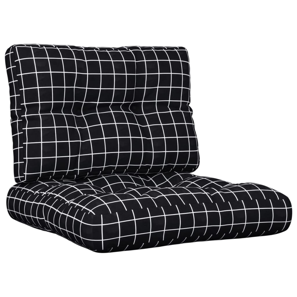 Vidaxl Pallet cushions 2 st fabric diamond pattern black