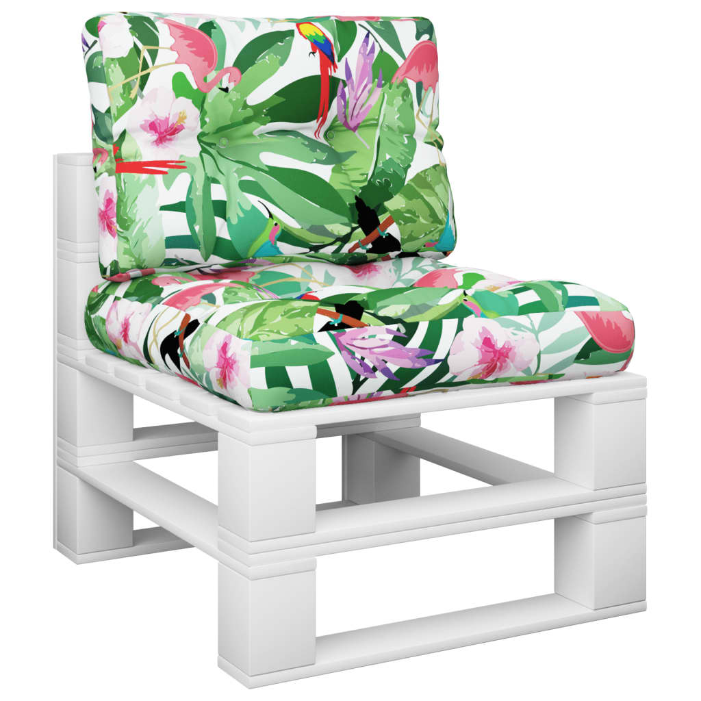 Vidaxl Pallet Cushions 2 St tissu multi-colorant