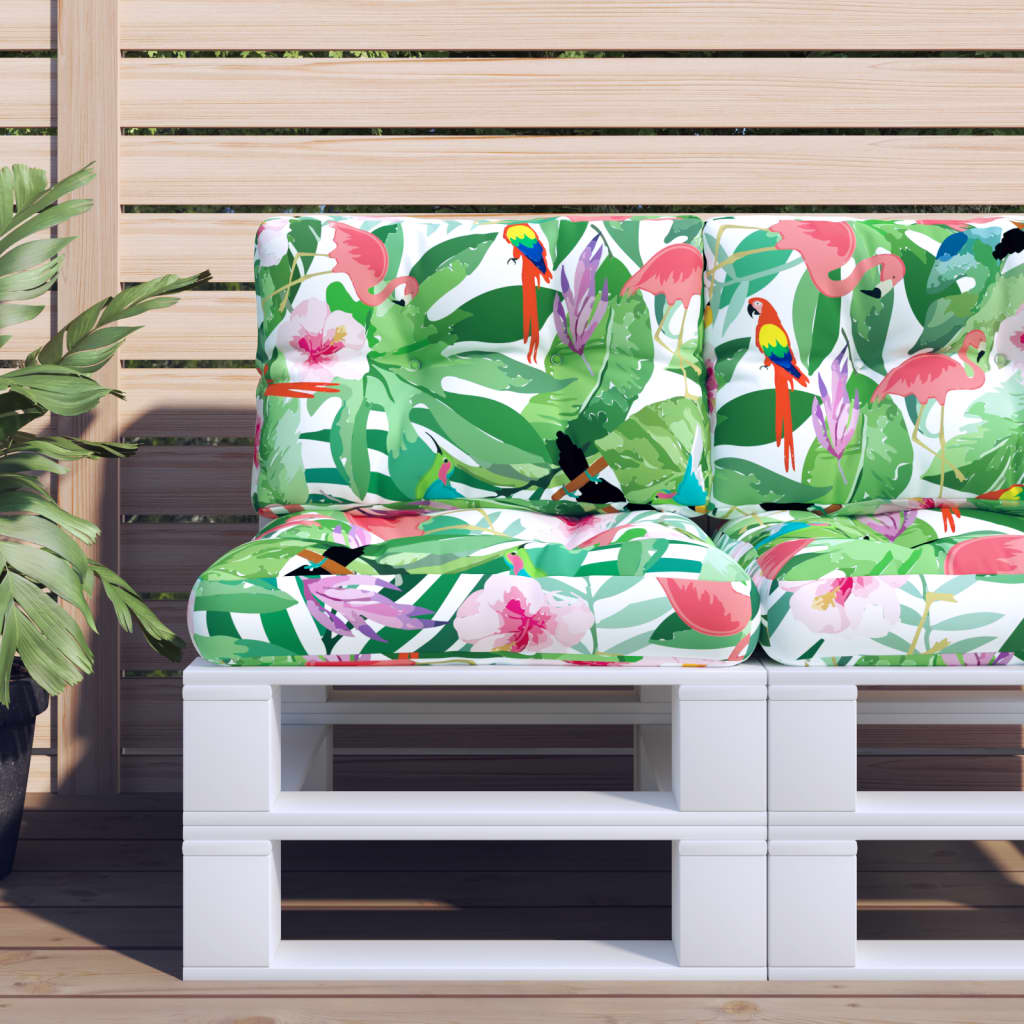 Vidaxl Pallet Cushions 2 St tissu multi-colorant