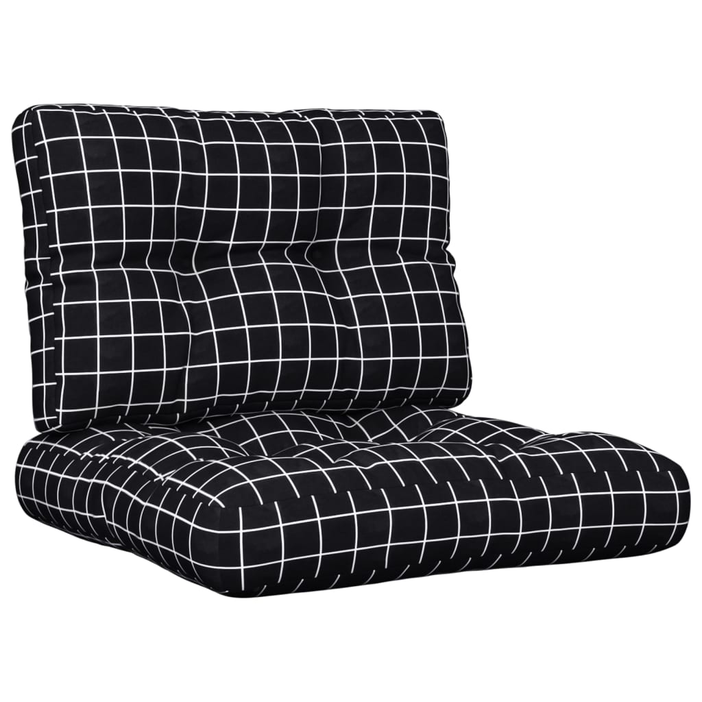 Vidaxl Pallet cushions 2 st fabric diamond pattern black