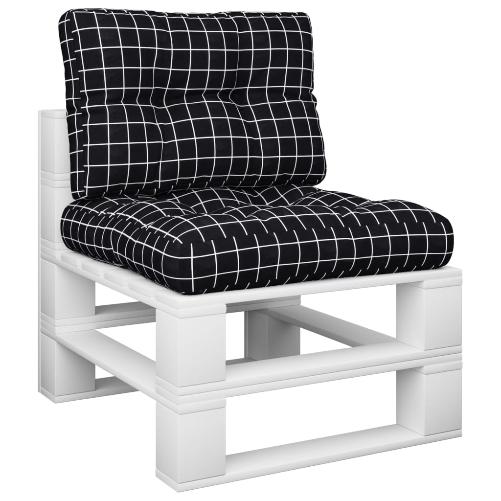 Vidaxl Pallet cushions 2 st fabric diamond pattern black