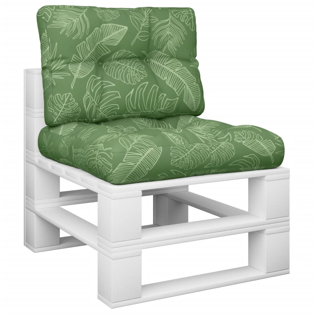 Vidaxl Pallet cushions 2 st fabric leaf pattern