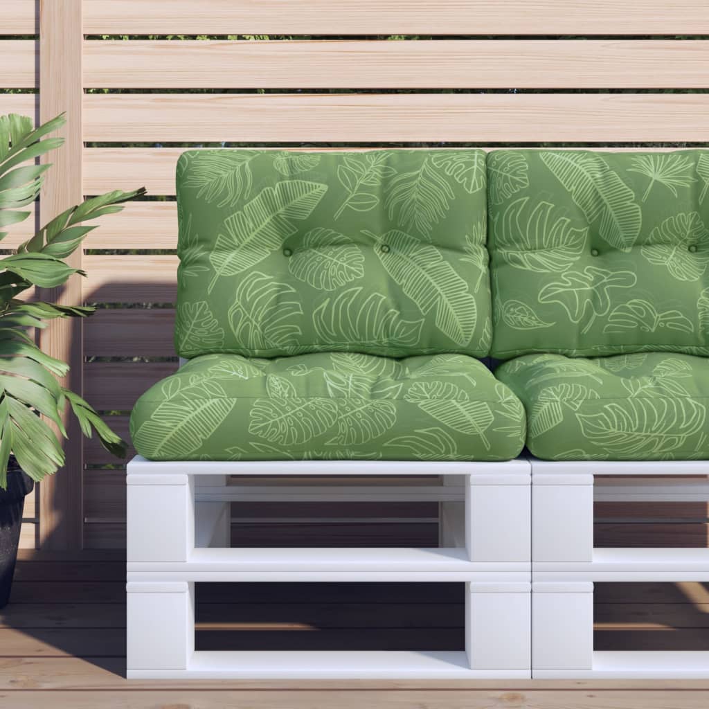 Vidaxl Pallet cushions 2 st fabric leaf pattern