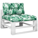 Vidaxl Pallet cushions 2 st fabric leaf pattern