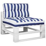 Vidaxl Pallet cushions 2 st fabric striped white and blue