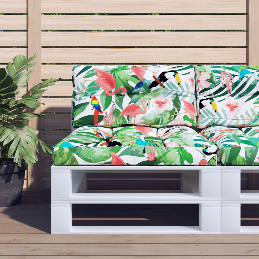 Vidaxl Pallet cushions 2 st fabric multi -colored