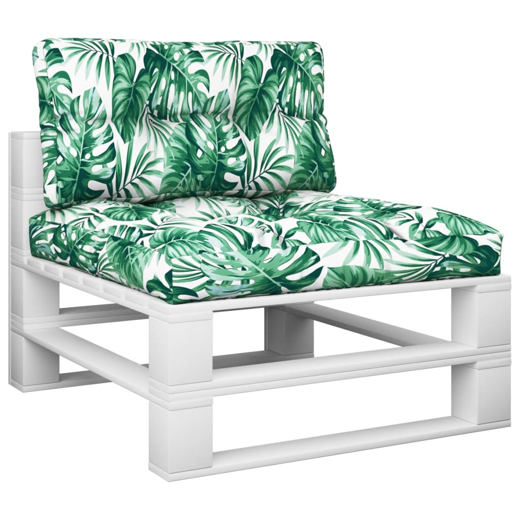 Vidaxl Pallet cushions 2 st fabric leaf pattern