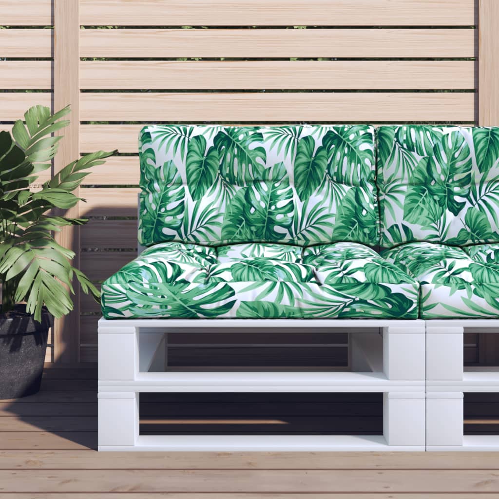 Vidaxl Pallet cushions 2 st fabric leaf pattern