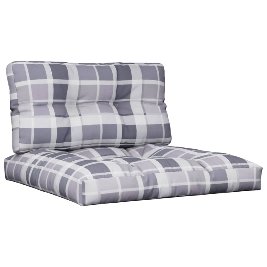 Vidaxl Pallet cushions 2 stedcase pattern Fabric gray