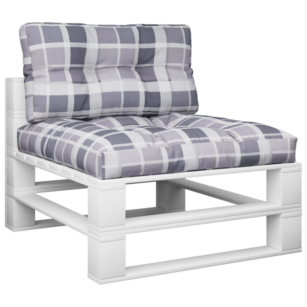 Vidaxl Pallet cushions 2 stedcase pattern Fabric gray