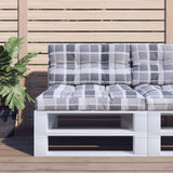 Vidaxl Pallet cushions 2 stedcase pattern Fabric gray