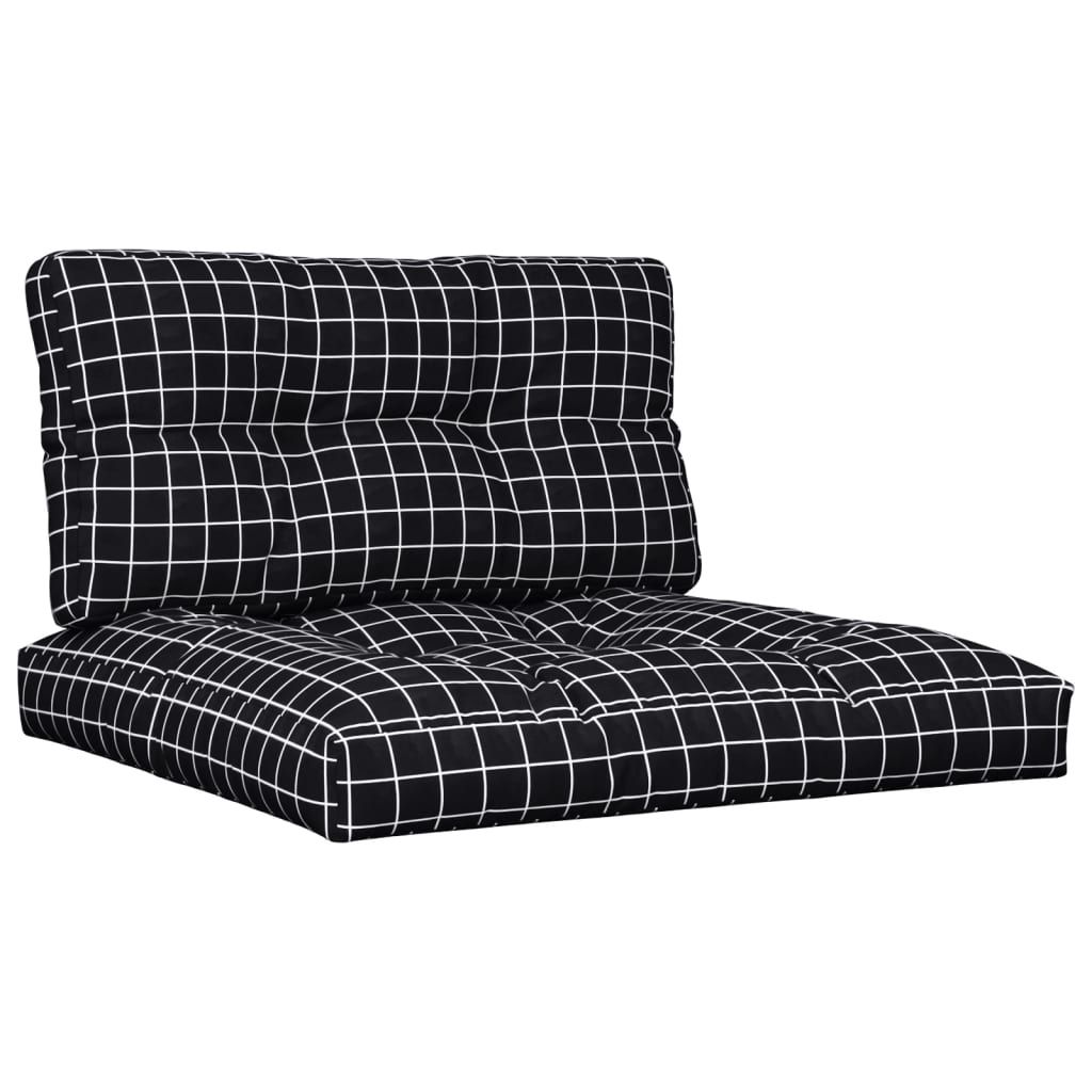 Vidaxl Pallet cushions 2 st fabric diamond pattern black